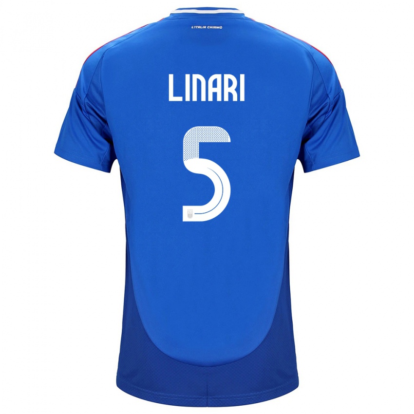 Niño Camiseta Italia Elena Linari #5 Azul 1ª Equipación 24-26 La Camisa