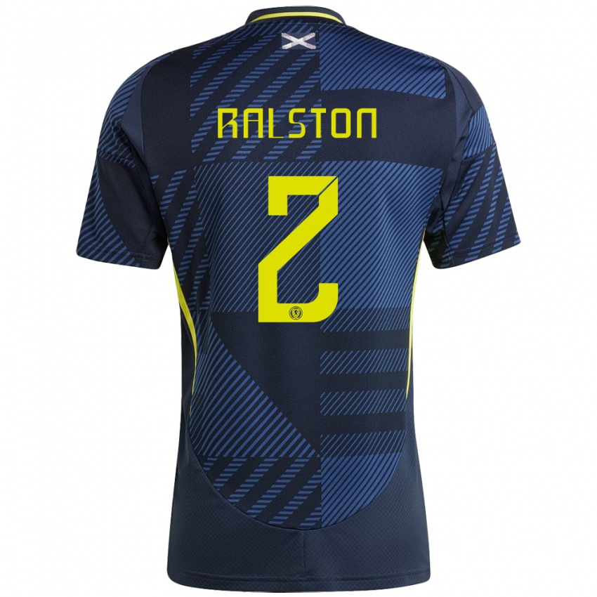 Niño Camiseta Escocia Anthony Ralston #2 Azul Oscuro 1ª Equipación 24-26 La Camisa