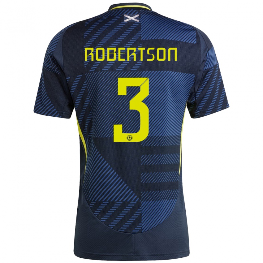 Niño Camiseta Escocia Andrew Robertson #3 Azul Oscuro 1ª Equipación 24-26 La Camisa