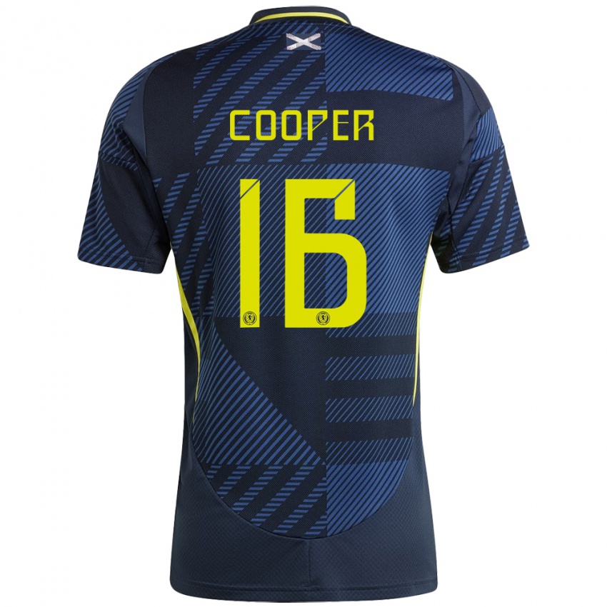 Niño Camiseta Escocia Liam Cooper #16 Azul Oscuro 1ª Equipación 24-26 La Camisa