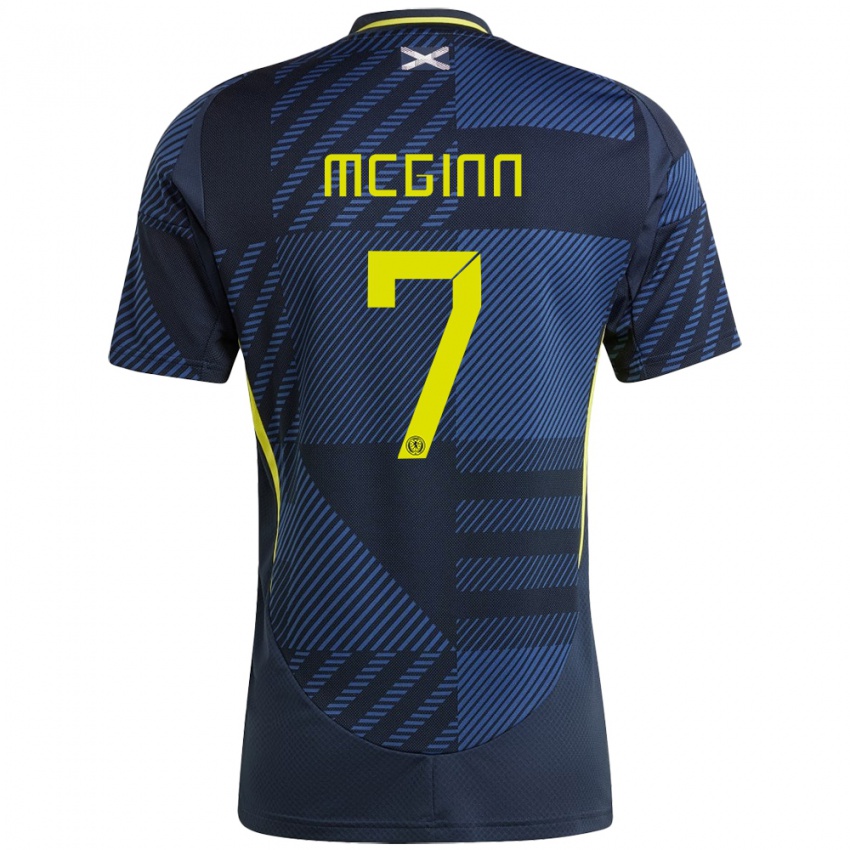 Niño Camiseta Escocia John Mcginn #7 Azul Oscuro 1ª Equipación 24-26 La Camisa