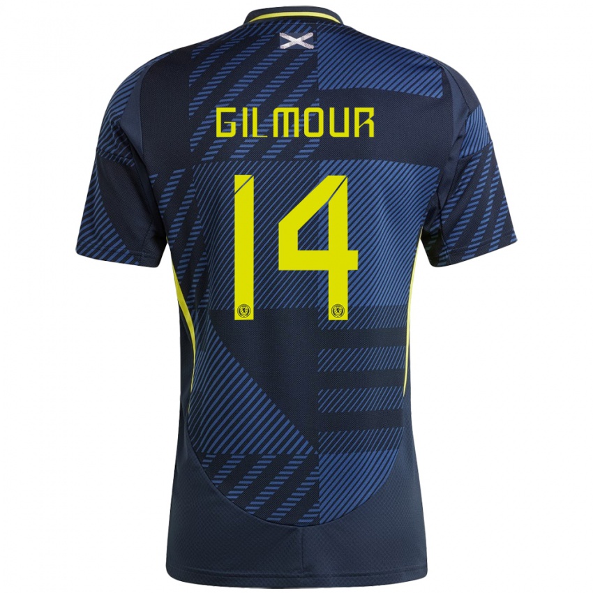 Niño Camiseta Escocia Billy Gilmour #14 Azul Oscuro 1ª Equipación 24-26 La Camisa