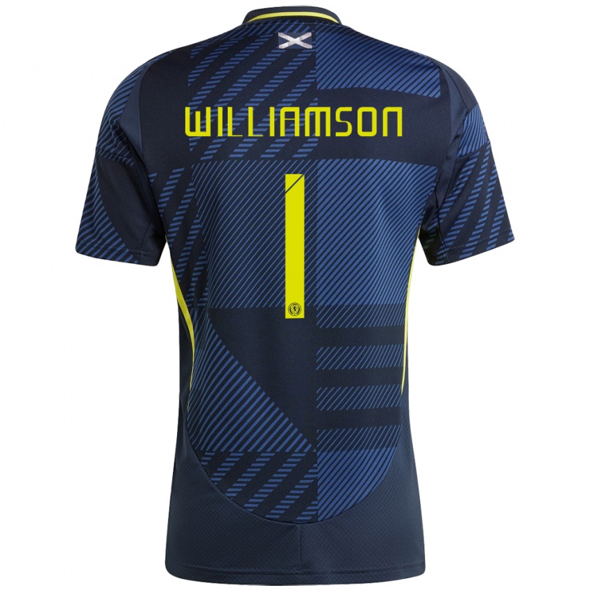 Niño Camiseta Escocia Woody Williamson #1 Azul Oscuro 1ª Equipación 24-26 La Camisa