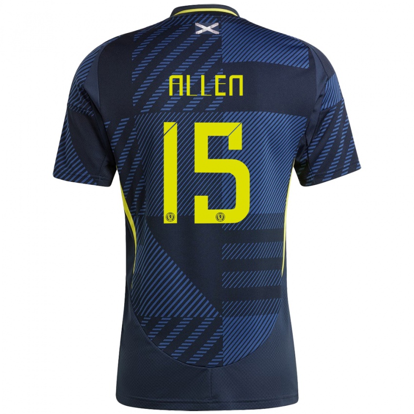 Niño Camiseta Escocia Greig Allen #15 Azul Oscuro 1ª Equipación 24-26 La Camisa