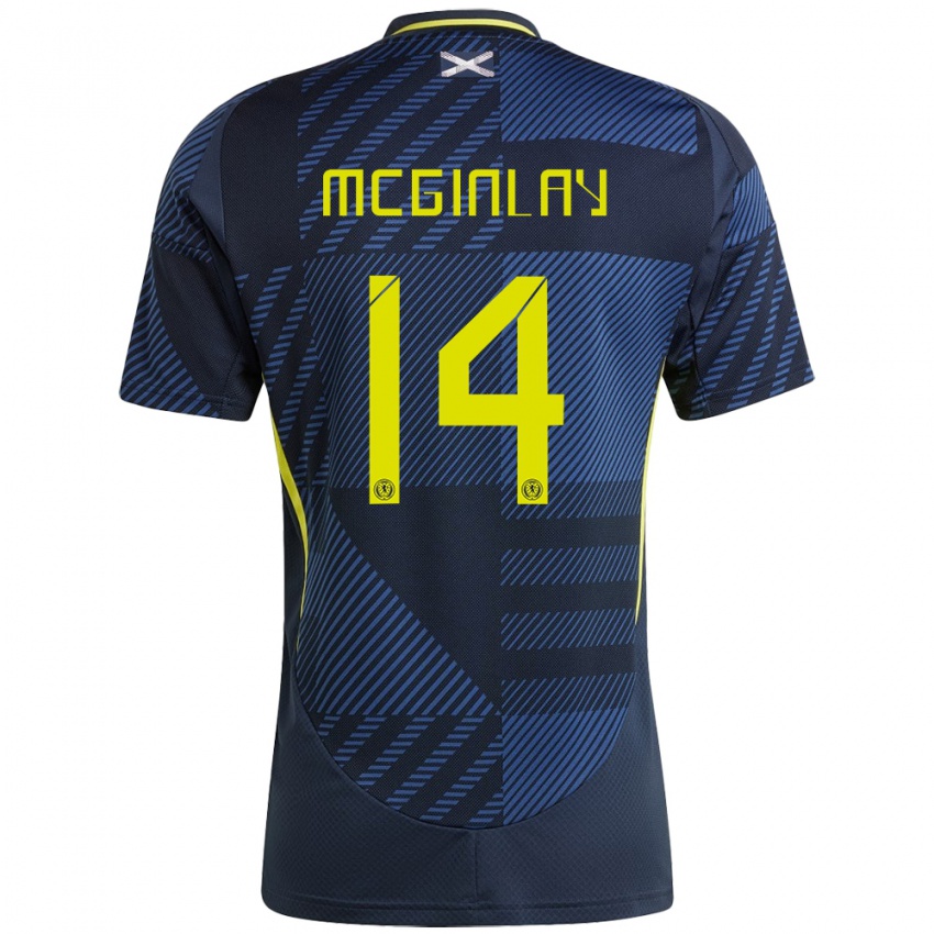 Niño Camiseta Escocia Aiden Mcginlay #14 Azul Oscuro 1ª Equipación 24-26 La Camisa