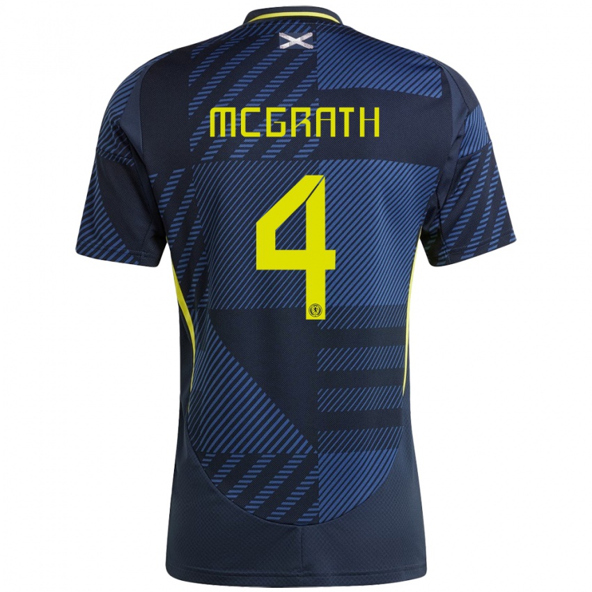 Niño Camiseta Escocia Joseph Mcgrath #4 Azul Oscuro 1ª Equipación 24-26 La Camisa