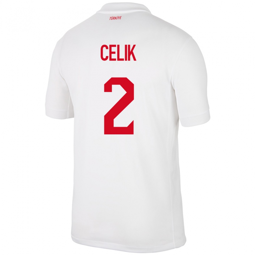 Niño Camiseta Turquía Zeki Çelik #2 Blanco 1ª Equipación 24-26 La Camisa