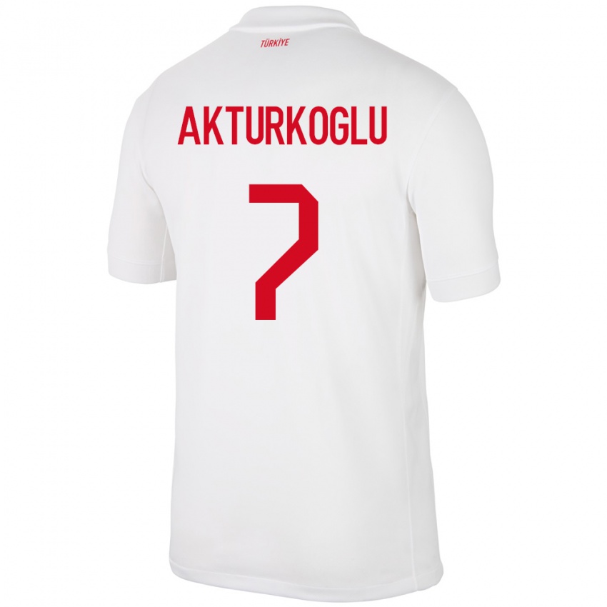 Niño Camiseta Turquía Kerem Aktürkoğlu #7 Blanco 1ª Equipación 24-26 La Camisa