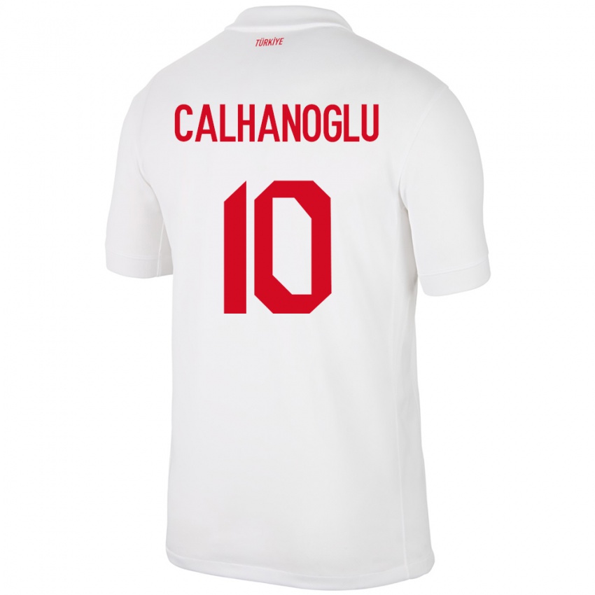 Niño Camiseta Turquía Hakan Çalhanoğlu #10 Blanco 1ª Equipación 24-26 La Camisa