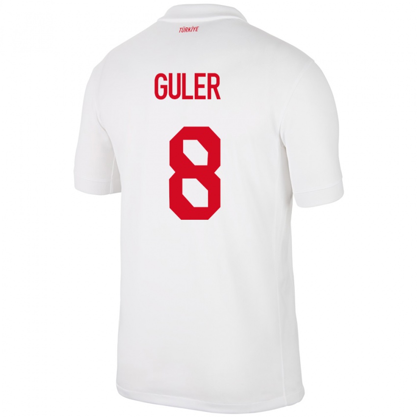 Niño Camiseta Turquía Arda Güler #8 Blanco 1ª Equipación 24-26 La Camisa