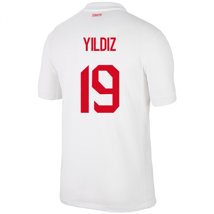 Niño Camiseta Turquía Kenan Yıldız #19 Blanco 1ª Equipación 24-26 La Camisa