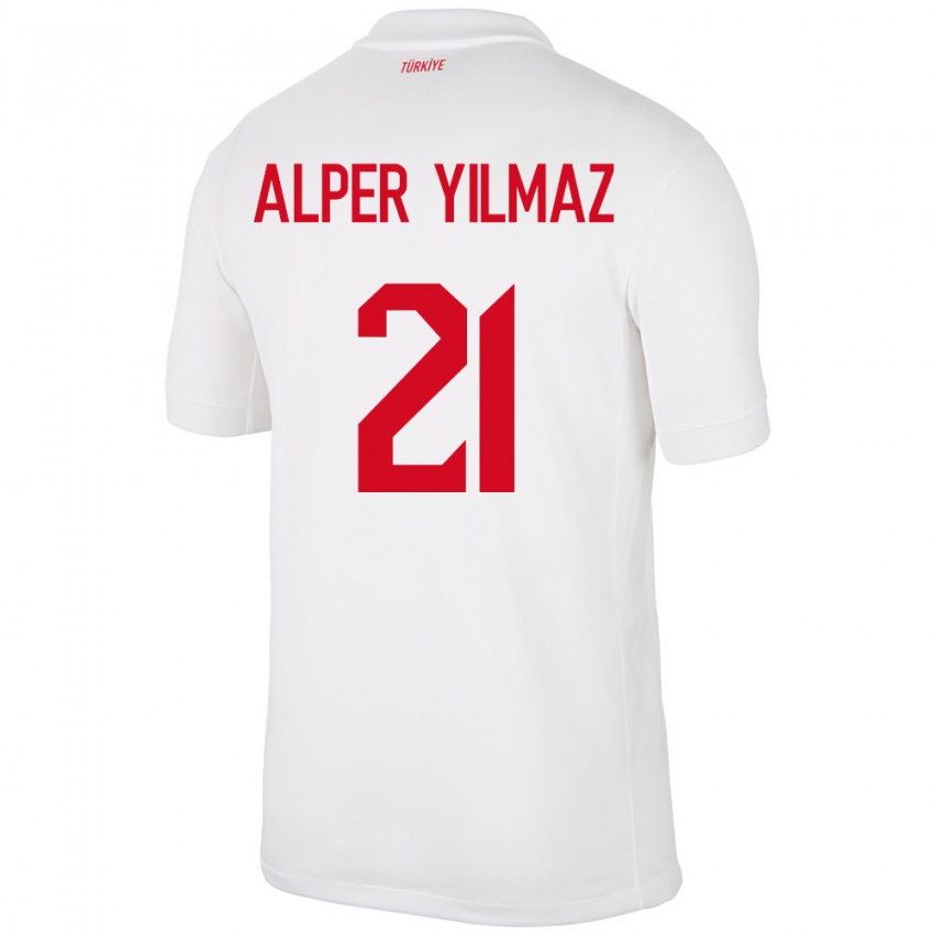 Niño Camiseta Turquía Barış Alper Yılmaz #21 Blanco 1ª Equipación 24-26 La Camisa