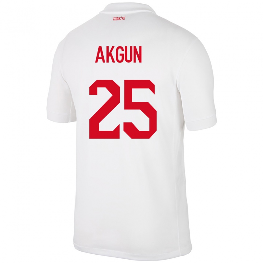 Niño Camiseta Turquía Yunus Akgün #25 Blanco 1ª Equipación 24-26 La Camisa