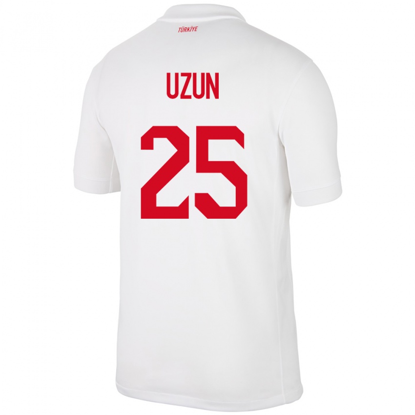 Niño Camiseta Turquía Can Uzun #25 Blanco 1ª Equipación 24-26 La Camisa