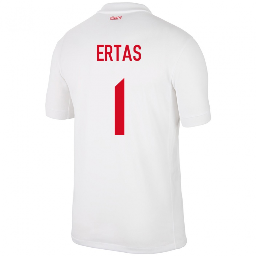 Niño Camiseta Turquía Deniz Ertaş #1 Blanco 1ª Equipación 24-26 La Camisa