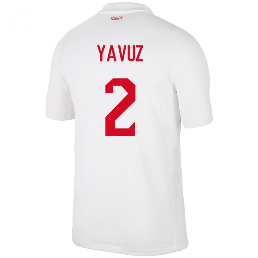 Niño Camiseta Turquía Batuhan Yavuz #2 Blanco 1ª Equipación 24-26 La Camisa