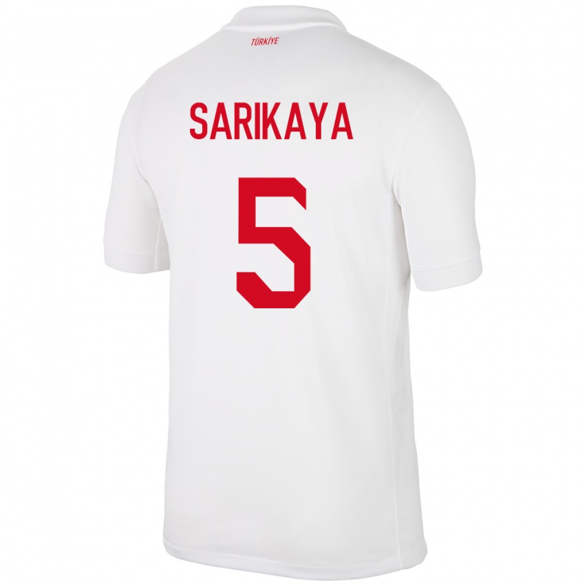 Niño Camiseta Turquía Efe Sarıkaya #5 Blanco 1ª Equipación 24-26 La Camisa