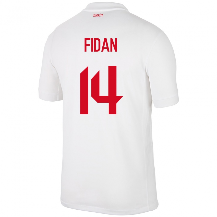 Niño Camiseta Turquía Yiğit Fidan #14 Blanco 1ª Equipación 24-26 La Camisa