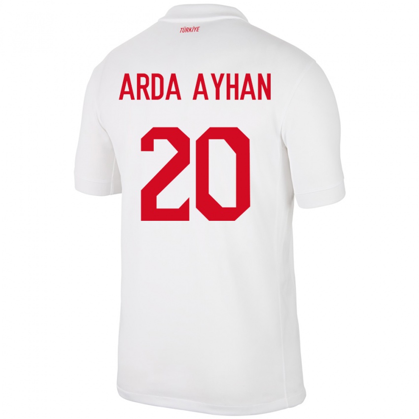 Niño Camiseta Turquía Murat Arda Ayhan #20 Blanco 1ª Equipación 24-26 La Camisa