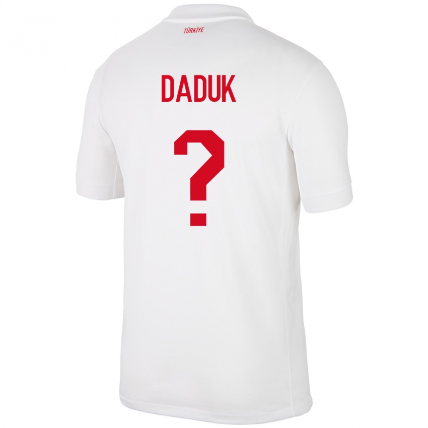 Niño Camiseta Turquía Emir Dadük #0 Blanco 1ª Equipación 24-26 La Camisa