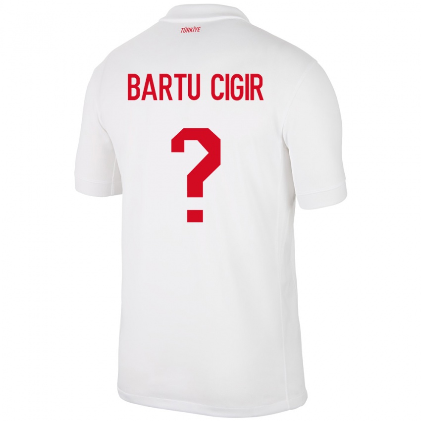 Niño Camiseta Turquía Can Bartu Çığır #0 Blanco 1ª Equipación 24-26 La Camisa