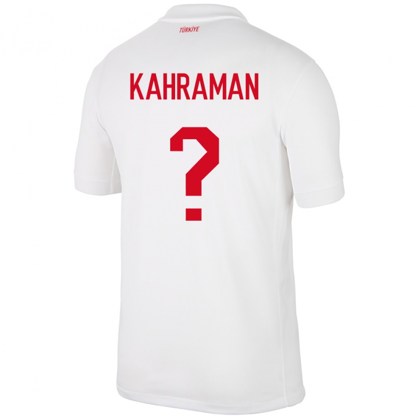 Niño Camiseta Turquía Osman Kahraman #0 Blanco 1ª Equipación 24-26 La Camisa