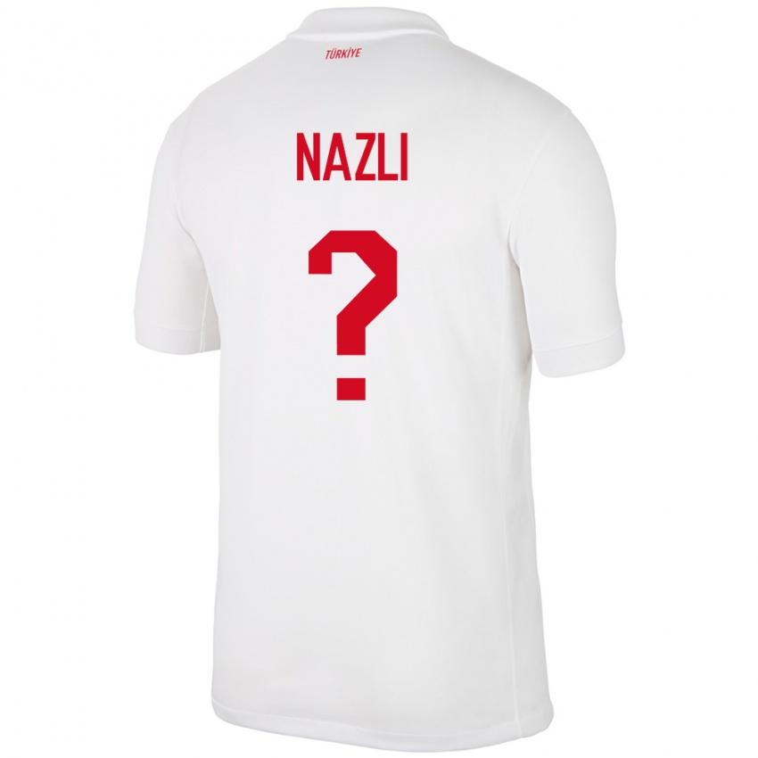 Niño Camiseta Turquía Barış Nazlı #0 Blanco 1ª Equipación 24-26 La Camisa