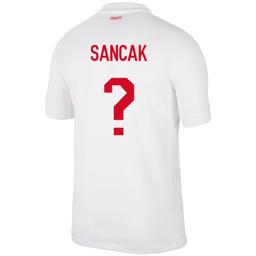 Niño Camiseta Turquía Tolga Sancak #0 Blanco 1ª Equipación 24-26 La Camisa