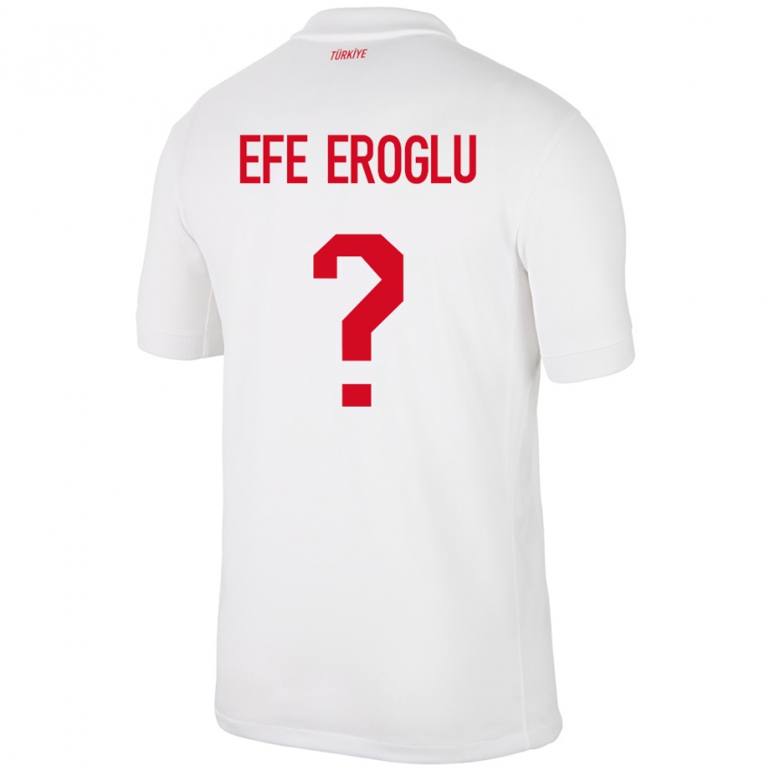 Niño Camiseta Turquía Cem Efe Eroğlu #0 Blanco 1ª Equipación 24-26 La Camisa