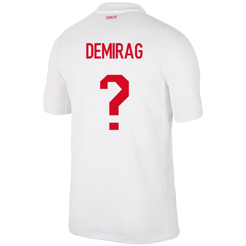 Niño Camiseta Turquía Bilal Demirağ #0 Blanco 1ª Equipación 24-26 La Camisa