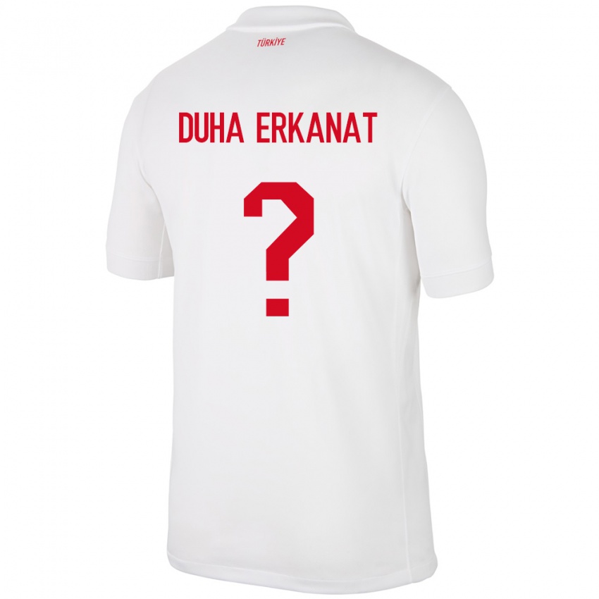 Niño Camiseta Turquía Ahmet Duha Erkanat #0 Blanco 1ª Equipación 24-26 La Camisa