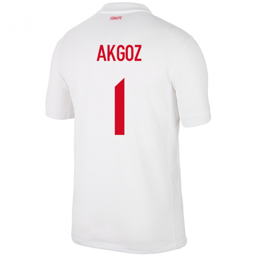 Niño Camiseta Turquía Selda Akgöz #1 Blanco 1ª Equipación 24-26 La Camisa