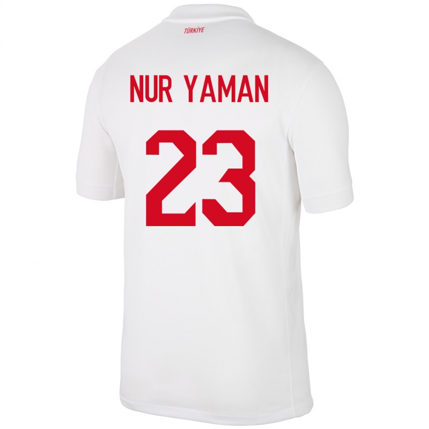 Niño Camiseta Turquía Gamze Nur Yaman #23 Blanco 1ª Equipación 24-26 La Camisa