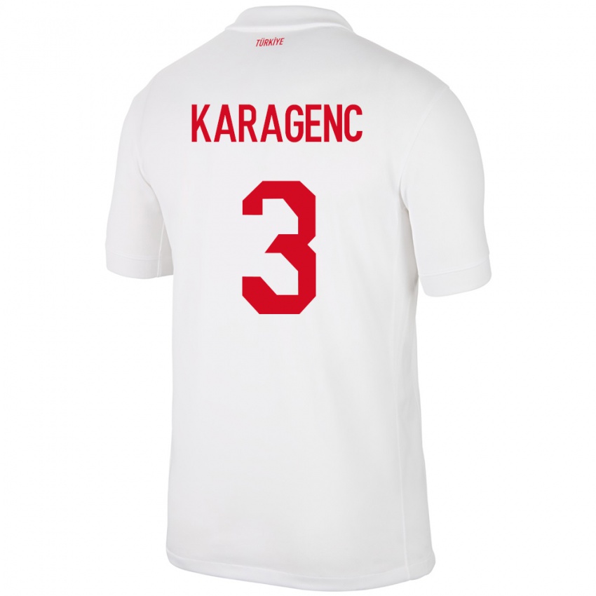 Niño Camiseta Turquía Didem Karagenç #3 Blanco 1ª Equipación 24-26 La Camisa