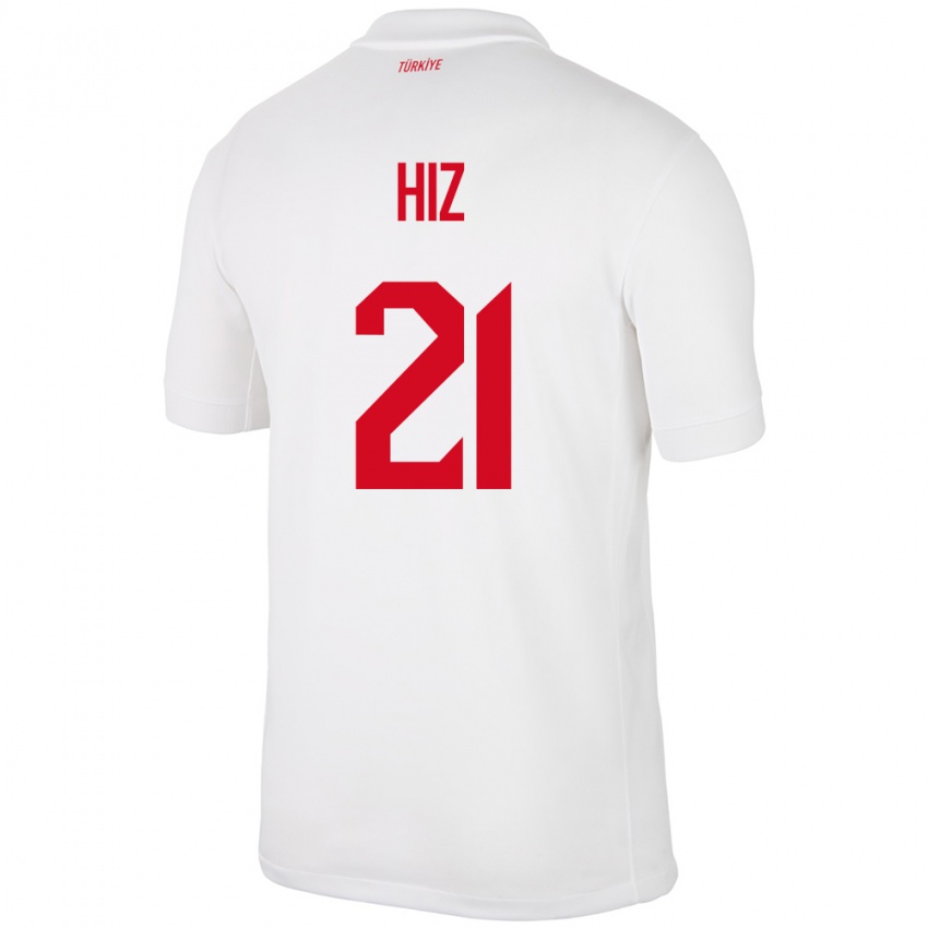 Niño Camiseta Turquía Gülbin Hız #21 Blanco 1ª Equipación 24-26 La Camisa