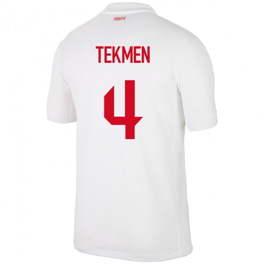 Niño Camiseta Turquía Ece Tekmen #4 Blanco 1ª Equipación 24-26 La Camisa