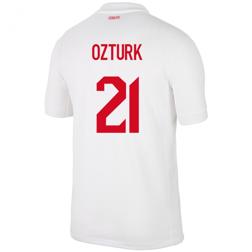 Niño Camiseta Turquía Melike Öztürk #21 Blanco 1ª Equipación 24-26 La Camisa