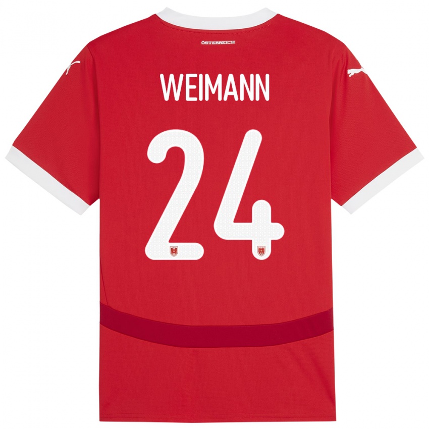 Niño Camiseta Austria Andreas Weimann #24 Rojo 1ª Equipación 24-26 La Camisa