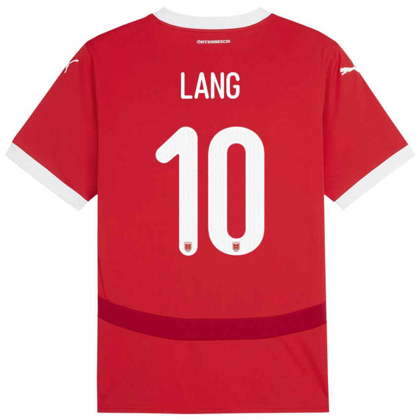 Niño Camiseta Austria Christoph Lang #10 Rojo 1ª Equipación 24-26 La Camisa