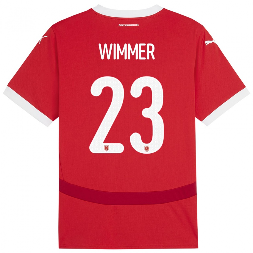 Niño Camiseta Austria Patrick Wimmer #23 Rojo 1ª Equipación 24-26 La Camisa