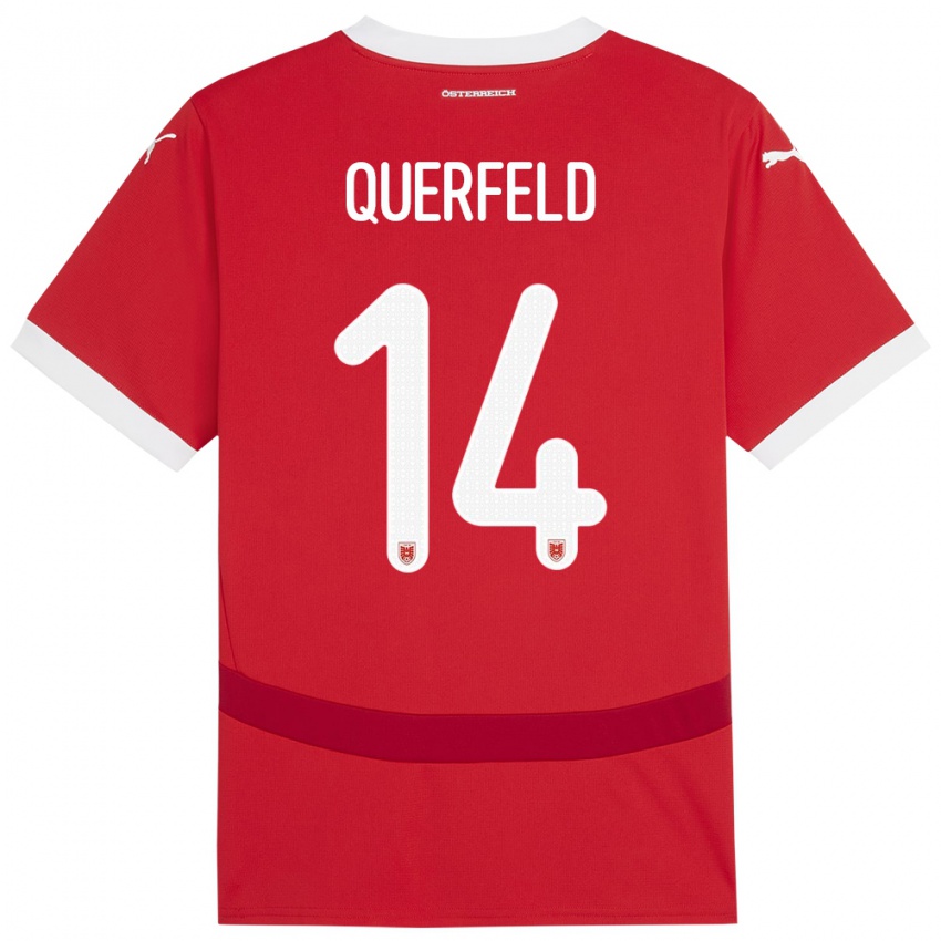 Niño Camiseta Austria Leopold Querfeld #14 Rojo 1ª Equipación 24-26 La Camisa