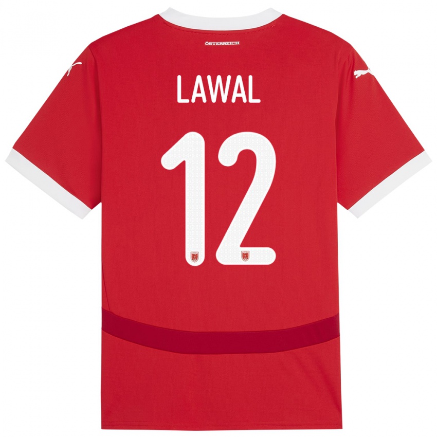 Niño Camiseta Austria Tobias Lawal #12 Rojo 1ª Equipación 24-26 La Camisa