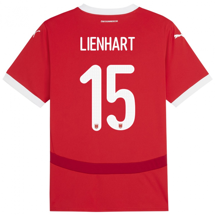 Niño Camiseta Austria Philipp Lienhart #15 Rojo 1ª Equipación 24-26 La Camisa