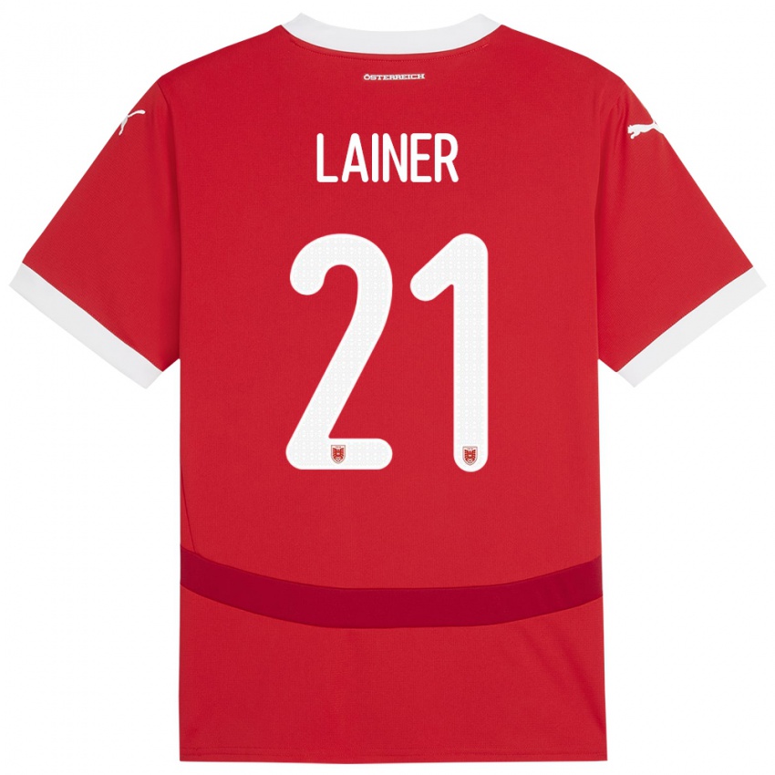 Niño Camiseta Austria Stefan Lainer #21 Rojo 1ª Equipación 24-26 La Camisa