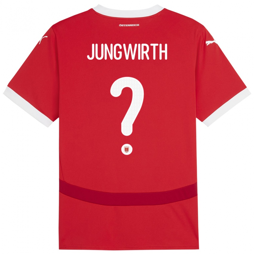 Niño Camiseta Austria Lukas Jungwirth #0 Rojo 1ª Equipación 24-26 La Camisa