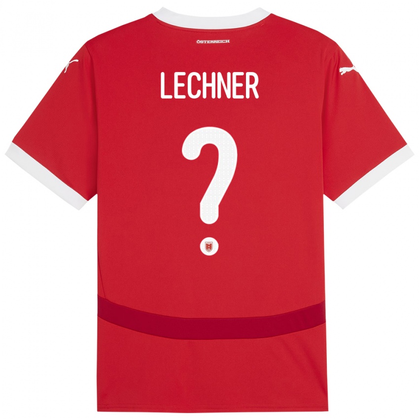 Niño Camiseta Austria Dominik Lechner #0 Rojo 1ª Equipación 24-26 La Camisa