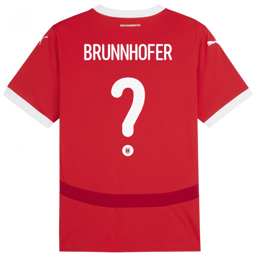 Niño Camiseta Austria Jakob Brunnhofer #0 Rojo 1ª Equipación 24-26 La Camisa