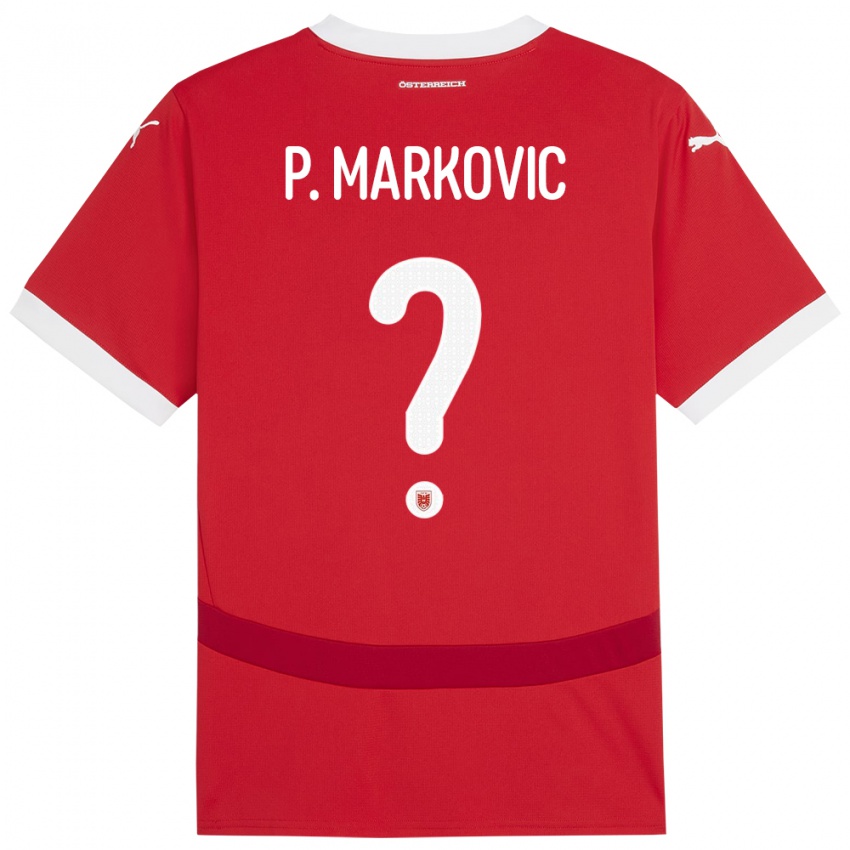 Niño Camiseta Austria Petar Markovic #0 Rojo 1ª Equipación 24-26 La Camisa