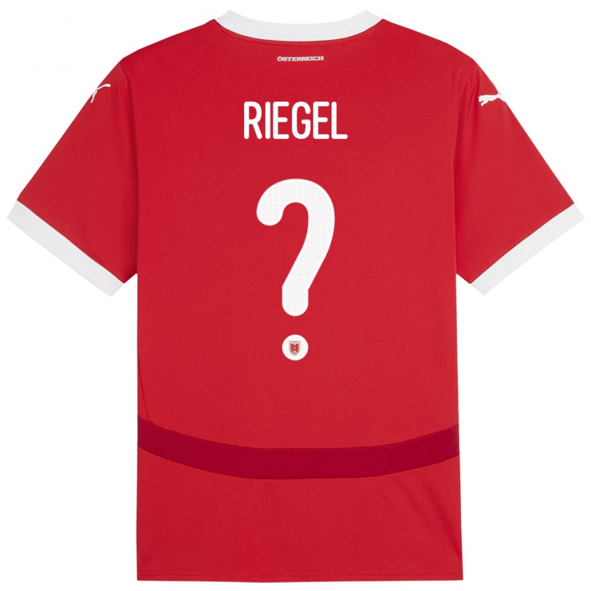 Niño Camiseta Austria Adrian Riegel #0 Rojo 1ª Equipación 24-26 La Camisa