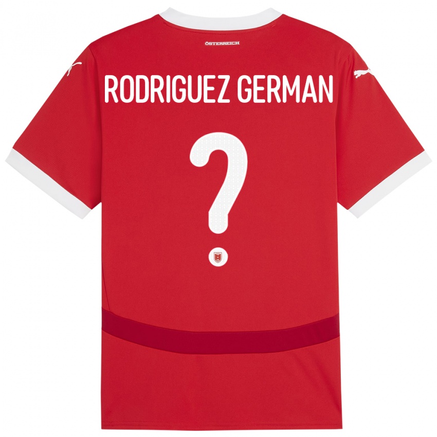 Niño Camiseta Austria Ryan Rodriguez German #0 Rojo 1ª Equipación 24-26 La Camisa